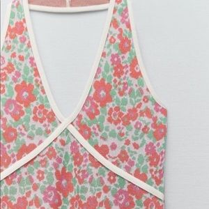 Zara knit halter floral dress
